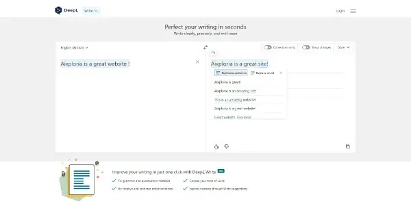 Screenshot of Deepl Write